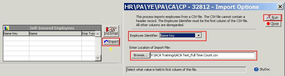 If you are not using the Employee Selection Parameters, clear the Use Employee Selection Parameters check box. Click Ind. Empl. Button.