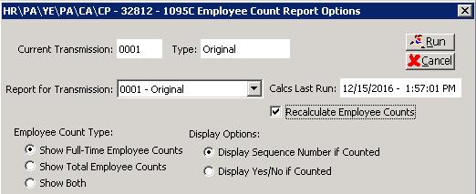 Close out of all the screens until you get back to the 1095C Processing screen (or the payroll Year-End screen).