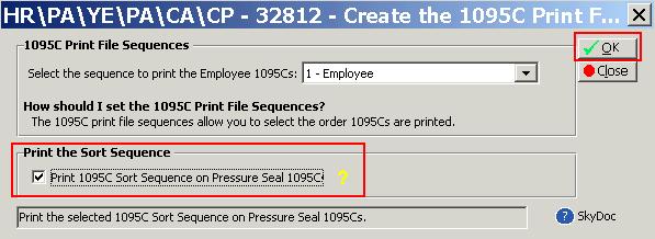 Review the totals on the 1095C Print File Creation
