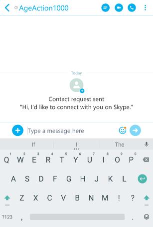 This is the Skype Home screen. It will show you your recent callers or requests, all your contacts, messages, a dial pad and your settings.