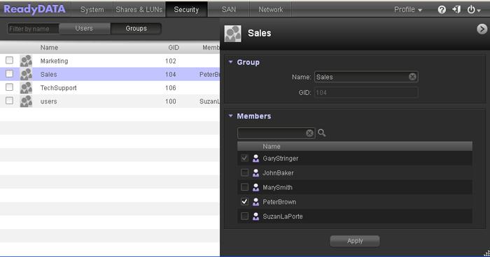 The groups display: 3. Highlight the row of the group that you want to edit, or select the group s check box. If your system has many groups, you can use the search field on the left above the table.