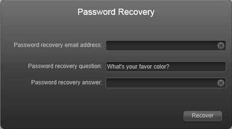 2. Enter the email address and password recovery answer that you enabled on the ReadyDATA. See Set the Administrator Password on page 45. 3. Click Recover.