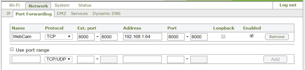 Standard Gateway and changing the Camera s IP address The camera must know the internal IP address of the Router, to be able to communicate on the Internet.