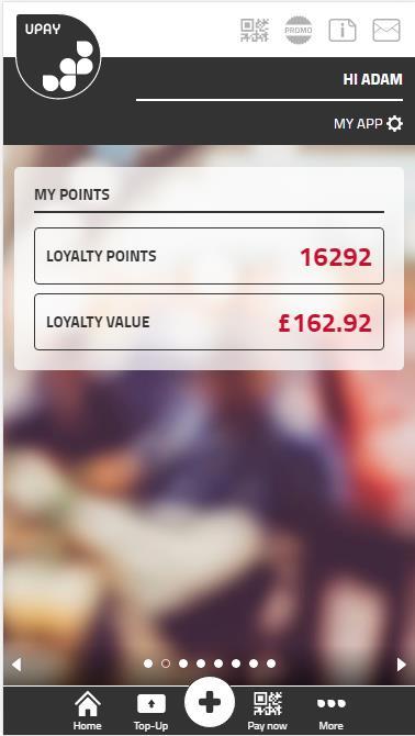 You will be shown a loyalty points total and its corresponding value.
