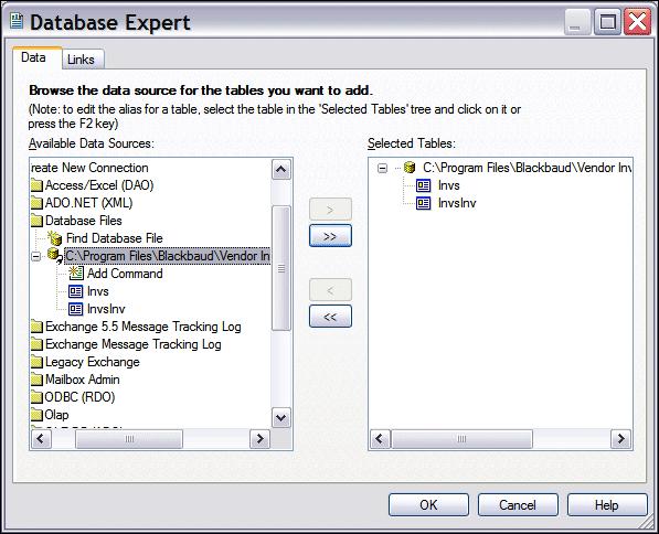 C RYSTAL REPORTS TUTORIAL FOR THE F INANCIAL EDGE 9 6. Highlight the path to your.mdb file in the Available Data Sources box.