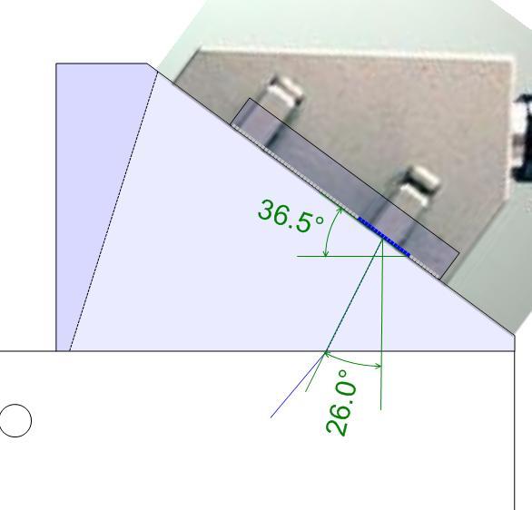 Figure 3 Incident angles for 40 and 70 refracted angles in glass 2. Comments on the Video The video begins with the beam for the 40 refracted angle imaged in the wedge.