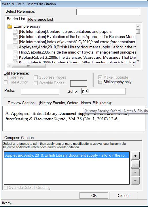 PART 3 Inserting referencing into documents and creating a bibliography Task 9 - Create a Bibliography With Write-N-Cite for Windows 1.