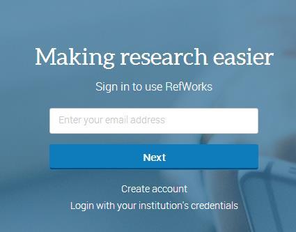 1. CREATING A REFWORKS ACCOUNT 1. Access RefWorks at: https://refworks.proquest.com/ 2. Click on Create Account. 3. Follow the on-screen instructions to create your account.