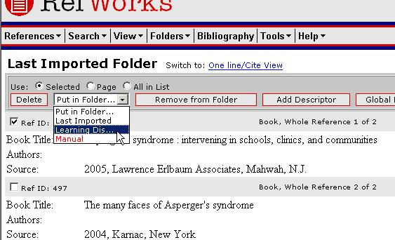 Organize Folders page.