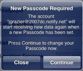 2. Enter a passcode, then re-enter it to confirm.