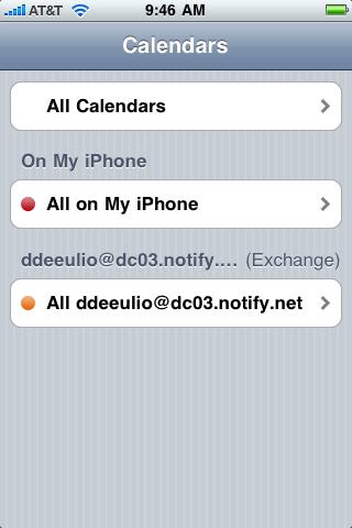 2. Tap Calendars in the Calendar title bar, then select a calendar to view or