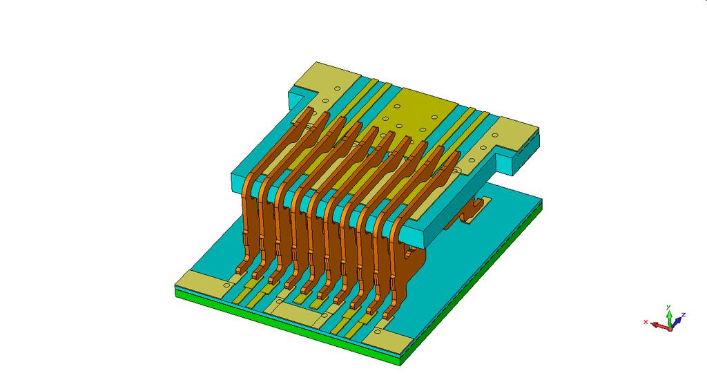 Figure 1 MECT connector with mated host and module printed circuit boards.