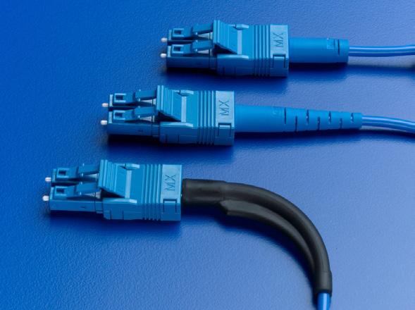 Optical LC Duplex Custom Cable Assemblies Laser-optimized OM3 and OM4 50/125μm fiber Multiple strain-relief boot options include straight, 45 and 90 Standard cable construction is 2.