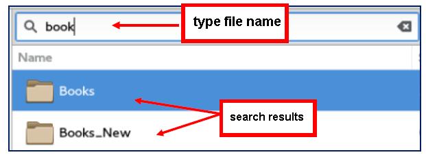 Searching for a file in the computer: You can search by name of the file or