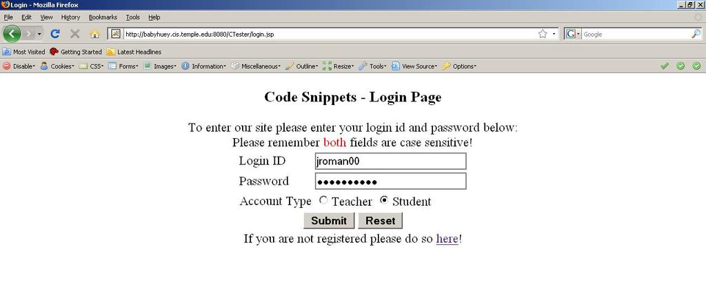 Using the Application Student and Teacher: Log In Logging into our website is very simple.