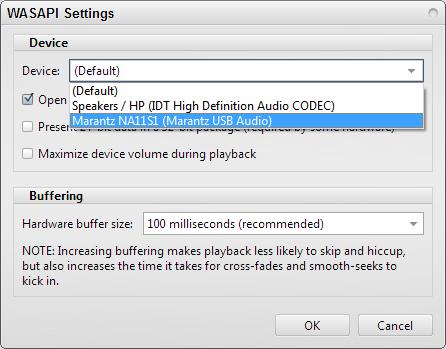 All outputted audio signals will be now send to the USB output to which the NA-11S1 is connected to.