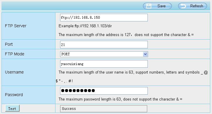 Figure 4.34 Figure 4.35 FTP server: If your FTP server is located on the LAN, you can set as Figure 4.38. If you have an FTP server which you can access on the internet, you can set as Figure 4.39.