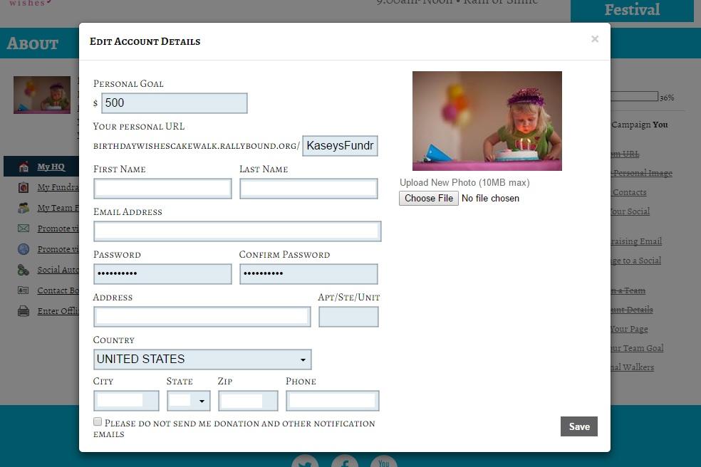 12. Edit Account Details: a. By clicking Edit Account Details on the left toolbar you can: i.