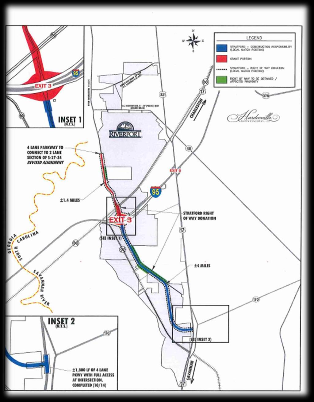 Current City of Hardeeville Projects - Complementary to new JOT NEW EXIT 3 INTERCHANGE PROJECT Proposed partnership between City of Hardeeville, Jasper County, Stratford Development Group, and South