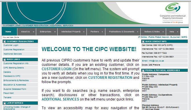REGISTER AS A CUSTOMER ONLINE GUIDE In order to transact with CIPC, you need to register as a customer.