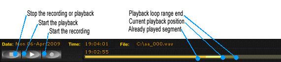Playback record (14) By using the Playback/Record section, it's possible to control the recording and playback software features.