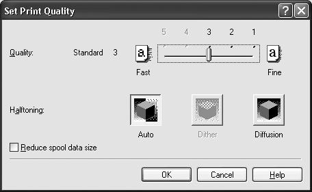 Advanced Printing To manually adjust Print Quality settings: 1 Open the Printer Properties dialog box. See"Opening the Printer Properties Dialog Box from Your Application Program" on page 14.