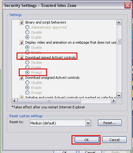Scroll to the Download Signed ActiveX Controls.