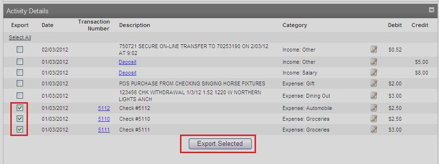 If needing to view more than a year of transactions at one time, select Custom from the Date drop-down menu and use the Date Range fields to identify the activity dates needed.