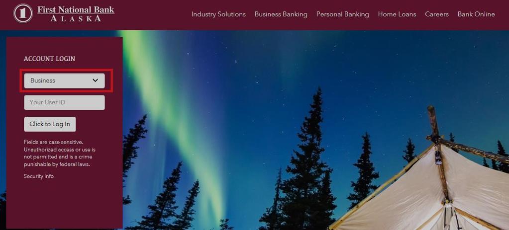 Welcome to Business Online Banking Introduction First National Bank Alaska provides the latest technological advances in online banking to business customers through its Business Online Banking