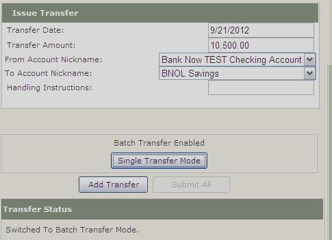 4. Complete the Issue Transfer window with the information needed to initiate the transfer.