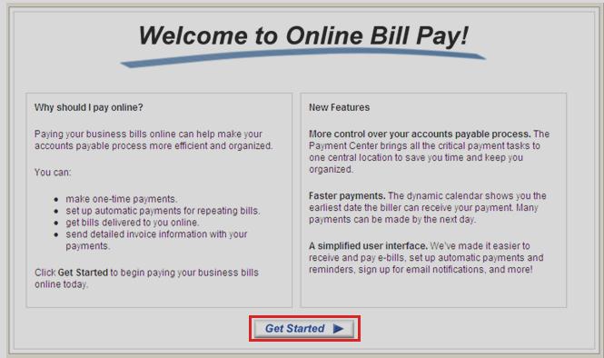 From here, select the bill payment function needed. Refer to the online Help link found on the bill payment screen for specific instructions for setting up payees, payments, etc.
