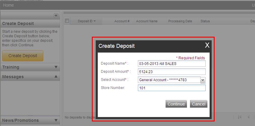 6. From the Business Essential home page, select Account Services and click Deposit Advantage.