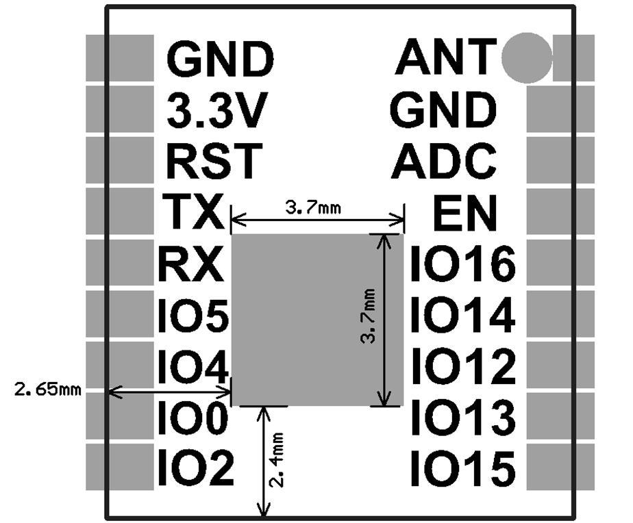 2. Pin Definition The ESP-01F module leads to 18 pins. Figure 2.1 ESP-01F Pin diagram Table 2.2 Pin function description No.