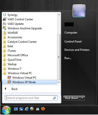 4. Configure Windows XP Mode Launch Windows XP Mode from the Start Menu under 'Windows Virtual