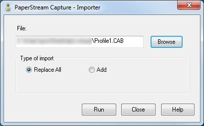 Chapter 7 Exporting and Importing an Operational Environment Dragging and dropping the file 3 Select a document profile import method.