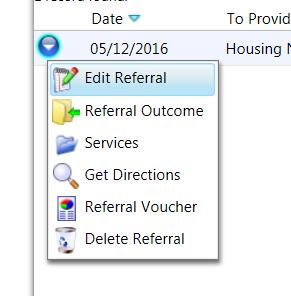 To Edit a Referral Once a client has been referred to your agency, you will need to update the status of the referral. Step 1.