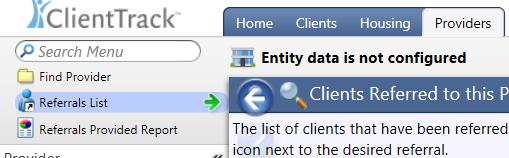 After clients are added to a waiting list, the provider assigned to the referral is able to access the list