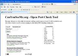 Open another web browser. 4. Type in www.canyouseeme.org. This site also allows you to see your external IP address. 5.