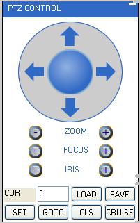 ONLINE SOFTWARE PTZ OPTIONS The controls for the PTZ camera are as follows: Zoom: Pressing the + zooms in and pressing the zooms out Focus: Pressing the + focuses the picture and pressing the takes