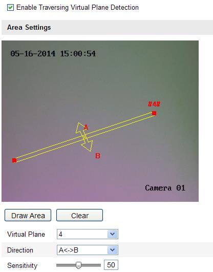 Figure 5-48 Draw Virtual Plane And you can select the directions as A<->B, A ->B, and B->A.
