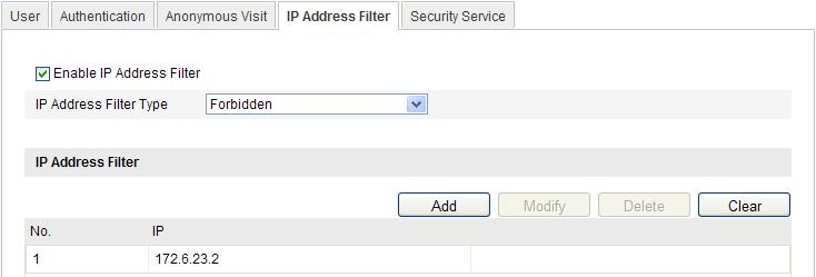 9.4 IP Address Filter Purpose: This function makes it possible for access control. 1.