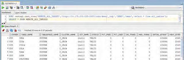 REST SQL: Use Cases SQL Developer Web Access to Remote Data via REST (APEX?