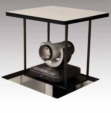 CAMERA MOUNT VIDEO CONFERENCING CAMERA CREDENZA TABLE MOUNTED, RECESSED : The Video Conferencing Camera Lift - Credenza conceals a camera in a credenza, cabinet, or table.