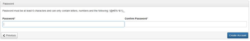 Step 6: Create an account password This password will be used anytime you log on to the MDA s grant management website.