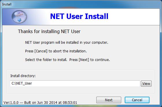 2. Install 2-1 How to install NETUser 1. On the client PCs, start Windows in supervisor mode and execute NETUser.exe to install. 2. Do not change the default Port settings if you are not familiar with this part.