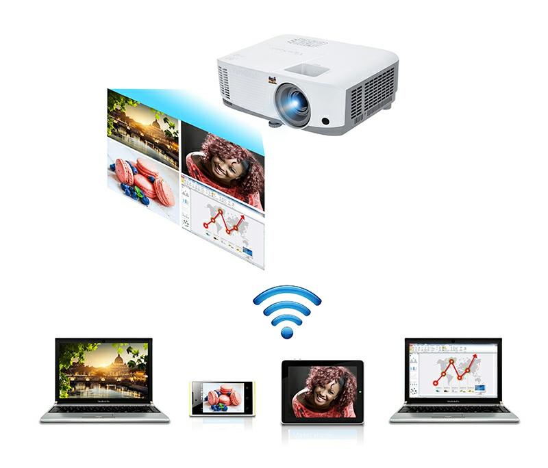 Wireless Presentation PG603W supports display over LAN/W-Fi with vpresenter Pro app, which enables wireless content sharing from laptops and other smart devices and allows you to connect up to 4