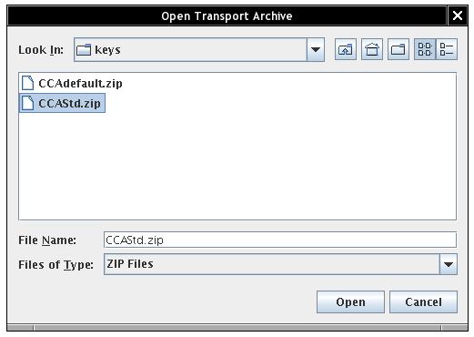 Figure 16 Restore window Use the Browse function to navigate to a valid CCA backup file, which should be named <backupfilename>.zip. See Figure 17 for an example.