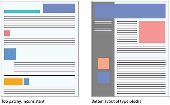 In type dense pages control layouts with CSS and use of horizontal