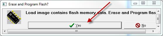 c) Select Yes when prompted to Erase and Program flash?