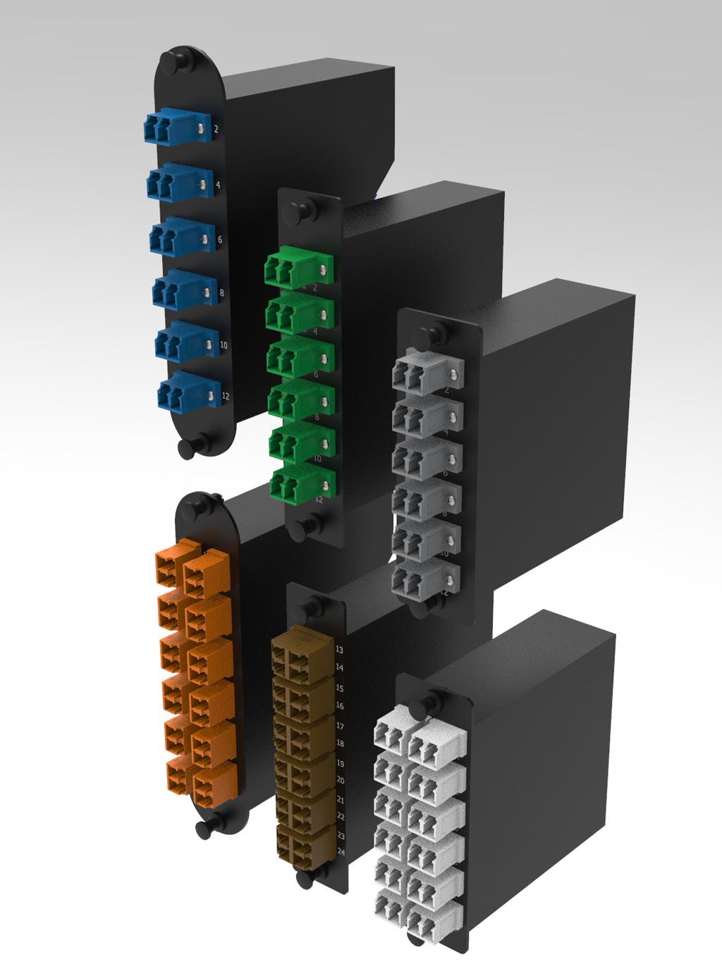 T odules re-terminated T modules provide a low loss transition from trunk cables to duplex patch cords.